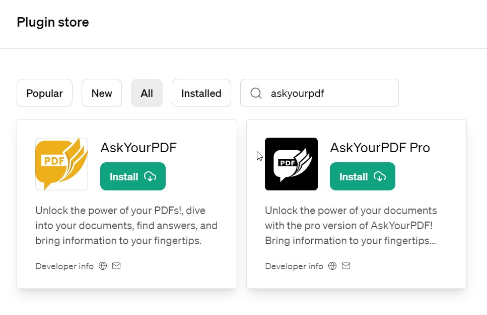 install the AskYourPDF Plugin